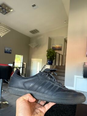 ADIDAS SAMBA HUMAN RACE PHARRELL COLLAB TRIPLE BLACK LEATHER M9.5